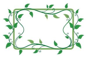 Decorative with Green Vines and Leaves on Transparent Background vector