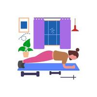 Plank Exercise For Core Stability vector