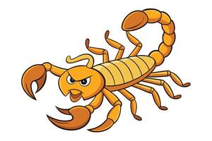 Cartoon Scorpion with Angry Face on Transparent Background vector