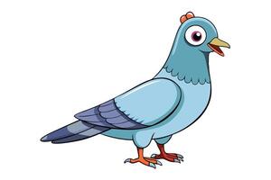 Cartoon Pigeon Standing Isolated on Transparent Background vector