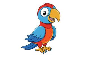 Cartoon Parrot Colorful, on Transparent Background vector