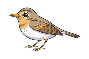 Cartoon Cute Bird Icon in Brown, Orange and White Colors vector