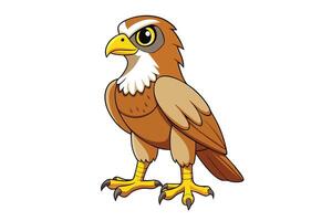 Cartoon Style Falcon Design With Brown Feathers on Transparent Background vector