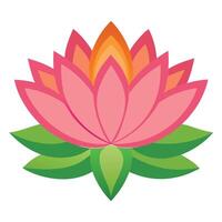 Detailed Lotus Flower with Gradients and Transparent Background vector