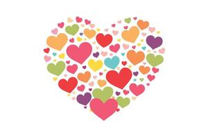 Colorful Hearts Arranged as a Larger Heart Shape with a White Background vector