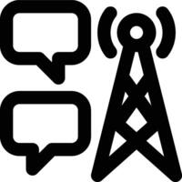 Communication Tower, Transmission, Tower Outline Icon vector