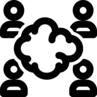 Brainstorming, Group Discussion, Communication Outline Icon vector