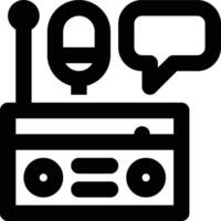 Radio, Broadcast, Communication Outline Icon vector