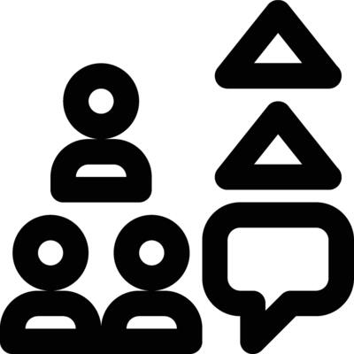Upward Communication, Corporate Communication, Feedback Outline Icon
