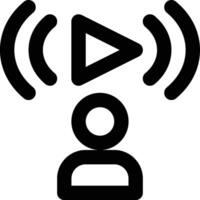 Live Streaming, Streamer, Broadcasting Outline Icon vector