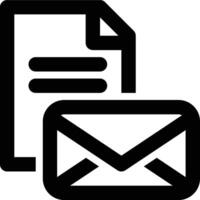 Letter, Email Content, Email Attachment Outline Icon vector