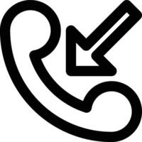 Incoming Call, Phone Receiver, Telephone Call Outline Icon vector