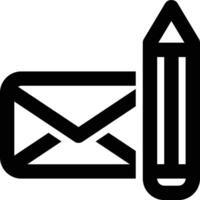 Write Email, Writing Email, Create Email Outline Icon vector