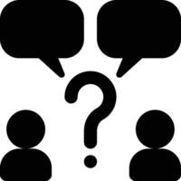 Discussion, Question, Asking Glyph Solid Icon vector