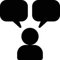 Intrapersonal, Communication, Monologue Glyph Solid Icon vector