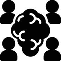 Brainstorming, Group Discussion, Communication Glyph Solid Icon vector