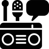 Radio, Broadcast, Communication Glyph Solid Icon vector