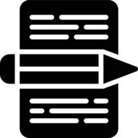 Copywriting, Writing, Editing Glyph Solid Icon vector