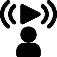 Live Streaming, Streamer, Broadcasting Glyph Solid Icon vector