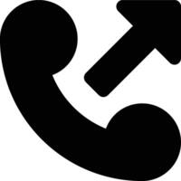 Outgoing Call, Telephone Call, Phone Call Glyph Solid Icon vector