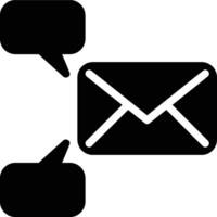 Email Conversations, Email, Communications Glyph Solid Icon vector