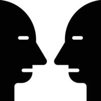 Face to Face, Interview, Interaction Glyph Solid Icon vector