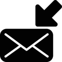 Receive Email, Receiving Email, Inbox Glyph Solid Icon vector
