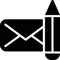 Write Email, Writing Email, Create Email Glyph Solid Icon vector