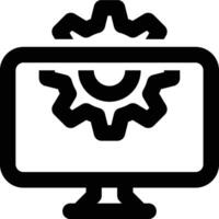 Screen Setting, TV Setting, Display Setting Outline Icon vector