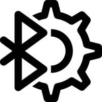Bluetooth Setting, Bluetooth Setup, Bluetooth Configuration Outline Icon vector