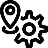 Location Settings, Map Setting, GPS Setting Outline Icon vector