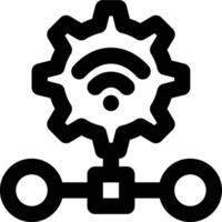 Network Setting, Network Configuration, Network Setup Outline Icon vector