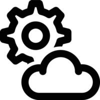 Cloud Setting, Cloud Configuration, Cloud Setup Outline Icon vector