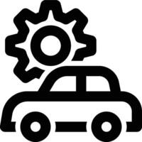 Car Setting, Vehicle Setting, Autonomous Car Outline Icon vector