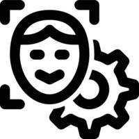 Face Recognition, Setting, Biometric Outline Icon vector