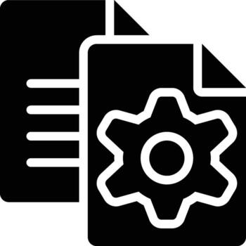 documento configuración, archivo configuración, datos Ingenieria glifo sólido icono vector