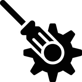 configuración, configuración, herramientas glifo sólido icono vector