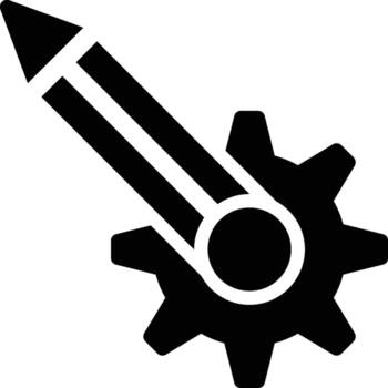 personalización, personalizar, edición glifo sólido icono vector