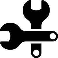Wrench, Tools, Setting Glyph Solid Icon vector