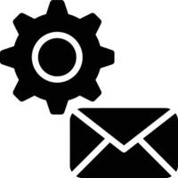 Email Setting, Email Setup, Email Configuration Glyph Solid Icon vector