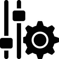 opciones, control, igualada glifo sólido icono vector