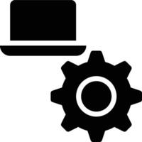 Computer Setting, Laptop Setting, PC Setting Glyph Solid Icon vector