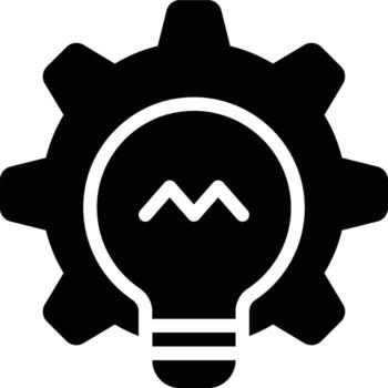 Creative, Innovation, Idea Glyph Solid Icon vector