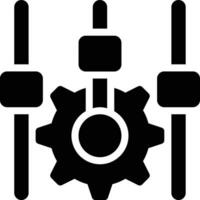 Control, Options, Setting Glyph Solid Icon vector