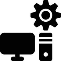 Computer Setting, Computer Setup, PC Setting Glyph Solid Icon vector