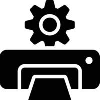 Printer Setting, Printer Setup, Printer Configuration Glyph Solid Icon vector