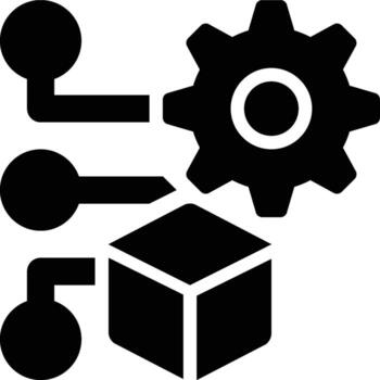 Application Setting, System Setting, Program Setting Glyph Solid Icon vector