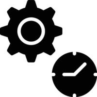 Clock Setting, Alarm Setting, Time Setting Glyph Solid Icon vector