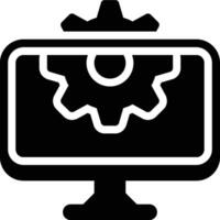 Screen Setting, TV Setting, Display Setting Glyph Solid Icon vector