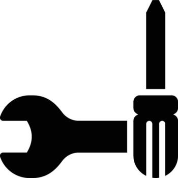 herramientas, configuración, preparar glifo sólido icono vector